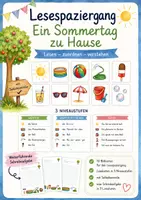 Vorschau - Arbeitsblätter - Lesespaziergang ein Sommertag zu Hause 3fach differenziert Kl.1-3 - Deckblatt