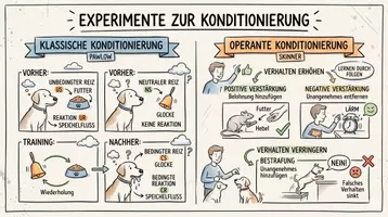 Vorschau - Arbeitsblätter - Arbeitsblatt "Experimente zur Konditionierung" + interaktive Lösung & MP3 + Mindmap + Infografik - Seite 1