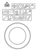 Vista previa - Manualidades / Dibujos para colorear - Crea tu 'Receta Loca' practica tipos de alimentos. - página 1