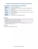 Vorschau - Klassenarbeiten - Mündliche Abiturprüfung Englisch / Mock Exam / Song Analysis / Globalization / American Dream / Multicultural Britain - Seite 1