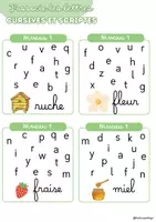 Aperçu - Jeux - Associer les lettres cursives et scriptes – Atelier autonome GS – Printemps / Été - Page 3