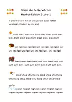 Vorschau - Arbeitsblätter - Fehlerwörter finden - Herbst-Edition - Deckblatt