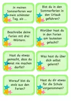 Vorschau - Bildkarten - Erzählkreis 32 Fragekärtchen - "Zurück aus den Sommerferien" - Seite 3