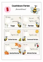 Vorschau - Poster - Countdown Ferien - Bienenklasse - Deckblatt