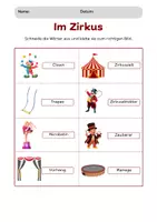 Vorschau - Arbeitsblätter - Deutsch/ DaZ: Im Zirkus | Arbeitsblatt Wortschatz - Seite 3