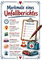 Vorschau - Poster - Merkmale Unfallbericht im Überblick: Dein Lernposter! - Deckblatt