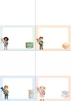Vorschau - Mal- und Bastelvorlagen - Namensschilder für Kinder – Schulstart & Kennenlernen | Erster Schultag & Begrüßung 1. Klasse | Tischkarten zum Ausdrucken in 3 Größen - Seite 2
