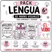 Vista previa - Hojas de trabajo - Pack Visual Lengua 6º - Portada