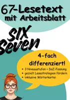 Vorschau - Stundenentwürfe - Differenzierter Lesetext mit AB zum Internet-Trend „67“ - Deckblatt