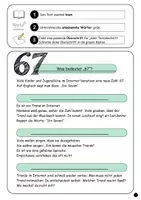 Vorschau - Stundenentwürfe - Differenzierter Lesetext mit AB zum Internet-Trend „67“ - Seite 1