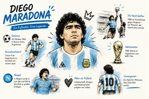 Vorschau - Arbeitsblätter - AB mit Fragen zum Thema "Diego Maradona" + Lösungsblatt + Infografik - Seite 1