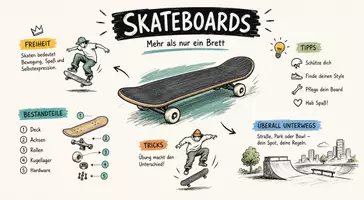 Vorschau - Arbeitsblätter - Arbeitsblätter zum Thema "Skateboard" + Lösung & MP3 + Mindmap + Infografiken - Seite 1