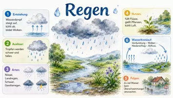 Vorschau - Arbeitsblätter - Arbeitsblatt "Regen" + Onlineübung & MP3 + Infografiken - Seite 3