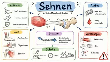 Vorschau - Arbeitsblätter - AB mit Fragen zum Thema "Sehne" + Lösungsblatt + Infografik - Seite 1