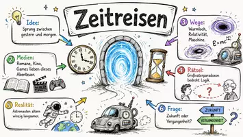 Vorschau - Arbeitsblätter - Arbeitsblätter zum Thema "Zeitreise" + Lösung & MP3 + Mindmap + Infografik - Seite 1