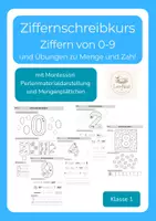 Vorschau - Arbeitsblätter - Ziffernschreibkurs von 0-9 - Deckblatt