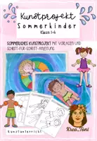 Vorschau - Mal- und Bastelvorlagen - Sommer Kunst – Kinder im Wasser mit Schwimmring & Luftmatratze gestalten (Kunstprojekt Klasse 1, 2, 3, 4) - Deckblatt