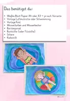 Vorschau - Mal- und Bastelvorlagen - Sommer Kunst – Kinder im Wasser mit Schwimmring & Luftmatratze gestalten (Kunstprojekt Klasse 1, 2, 3, 4) - Seite 2