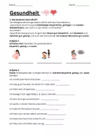 Vorschau - Arbeitsblätter - Was bedeutet Gesundheit und Sucht? - Deckblatt