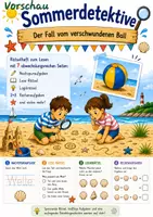 Vorschau - Arbeitsblätter - Sommerdetektive: Lese-, Rechen- Rateheft für die 1. Klasse - Deckblatt