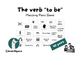 Vorschau - Stationenlernen - The Verb TO BE · Matching Pairs Game · Englisch 5./6. Klasse - Seite 1