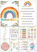 Vorschau - Poster - 10-teiliges Klassenzimmer-Dekor Beruhigungsecke Posterset, Schulberater-Dekor, Mentale Gesundheit Emotionale Regulierung, Kontrollkreis, Beruhigungsecke Lehrtafeln Poster, Raumdekoration - Deckblatt
