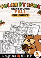 Aperçu - Feuilles d'exercices - Color by code - Sight words Pre-Primer (Fall) | Automne Anglais - Page de couverture