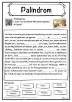 Vorschau - Unterrichtsreihen - Palindrom Lückentext mit Wortspeicher Hörverstehen und Suchsel - Seite 1