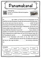 Vorschau - Unterrichtsreihen - Panamakanal Lückentext mit Wortspeicher Hörverstehen und Suchsel - Seite 1