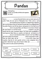 Vorschau - Unterrichtsreihen - Pandas Lückentext mit Wortspeicher Hörverstehen und Suchsel - Seite 1