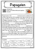 Vorschau - Unterrichtsreihen - Papageien Lückentext mit Wortspeicher Hörverstehen und Suchsel - Seite 1