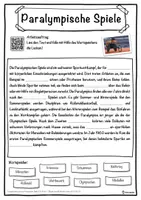 Vorschau - Unterrichtsreihen - Paralympische Spiele Lückentext mit Wortspeicher Hörverstehen und Suchsel - Seite 1