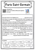 Vorschau - Unterrichtsreihen - Paris Saint Germain Lückentext mit Wortspeicher Hörverstehen und Suchsel - Seite 1