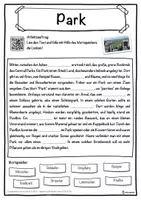 Vorschau - Unterrichtsreihen - Park Lückentext mit Wortspeicher Hörverstehen und Suchsel - Seite 1