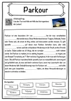 Vorschau - Unterrichtsreihen - Parkour Lückentext mit Wortspeicher Hörverstehen und Suchsel - Seite 1