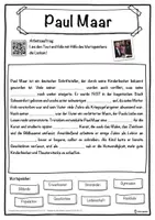 Vorschau - Unterrichtsreihen - Paul Maar Lückentext mit Wortspeicher Hörverstehen und Suchsel - Seite 1