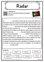 Vorschau - Unterrichtsreihen - Radar Lückentext mit Wortspeicher Hörverstehen und Suchsel - Seite 1