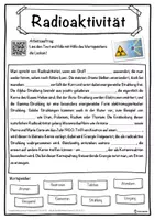 Vorschau - Unterrichtsreihen - Radioaktivität Lückentext mit Wortspeicher Hörverstehen und Suchsel - Seite 1