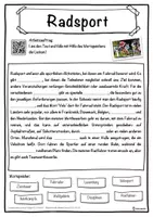 Vorschau - Unterrichtsreihen - Radsport Lückentext mit Wortspeicher Hörverstehen und Suchsel - Seite 1