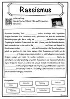 Vorschau - Unterrichtsreihen - Rassismus Lückentext mit Wortspeicher Hörverstehen und Suchsel - Seite 1