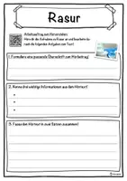 Vorschau - Unterrichtsreihen - Rasur Lückentext mit Wortspeicher Hörverstehen und Suchsel - Seite 3