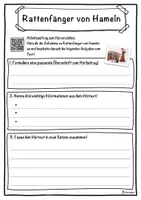 Vorschau - Unterrichtsreihen - Rattenfänger von Hameln Lückentext mit Wortspeicher Hörverstehen und Suchsel - Seite 3