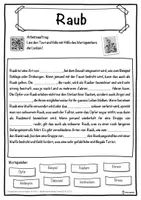 Vorschau - Unterrichtsreihen - Raub Lückentext mit Wortspeicher Hörverstehen und Suchsel - Seite 1