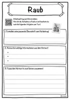 Vorschau - Unterrichtsreihen - Raub Lückentext mit Wortspeicher Hörverstehen und Suchsel - Seite 3
