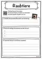 Vorschau - Unterrichtsreihen - Raubtiere Lückentext mit Wortspeicher Hörverstehen und Suchsel - Seite 3