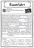 Vorschau - Unterrichtsreihen - Raumfahrt Lückentext mit Wortspeicher Hörverstehen und Suchsel - Seite 1