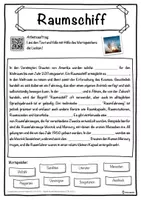 Vorschau - Unterrichtsreihen - Raumschiff Lückentext mit Wortspeicher Hörverstehen und Suchsel - Seite 1