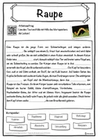 Vorschau - Unterrichtsreihen - Raupe Lückentext mit Wortspeicher Hörverstehen und Suchsel - Seite 1