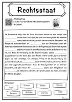 Vorschau - Unterrichtsreihen - Rechtsstaat Lückentext mit Wortspeicher Hörverstehen und Suchsel - Seite 1