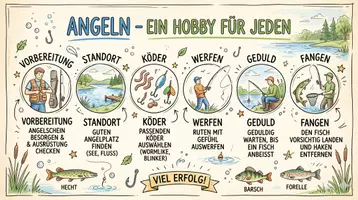 Vorschau - Arbeitsblätter - AB mit Fragen zum Thema "Angeln" + Lösungsblatt + Infografik - Seite 1